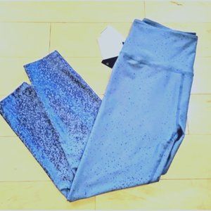 NWT BEYOND YOGA High Rise Metallic Ombre Leggings Blue Sparkle Medium